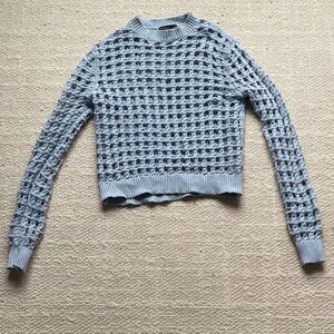 Sincerely Jules Light Blue Open-Knit Sweater